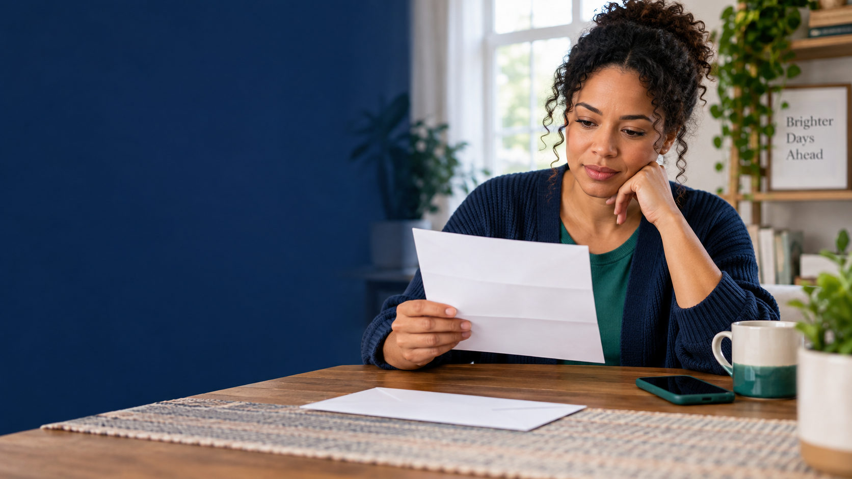 A woman reviewing coverage options after losing Medicaid